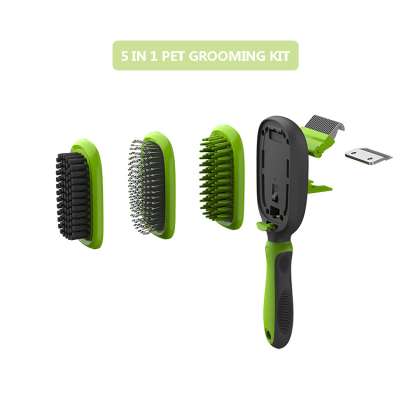 Pet Hair Grooming Tool Double Sided Massage Deshedding Dematting Pin And Bristle Brush Comb For All Breeds Dogs Cats